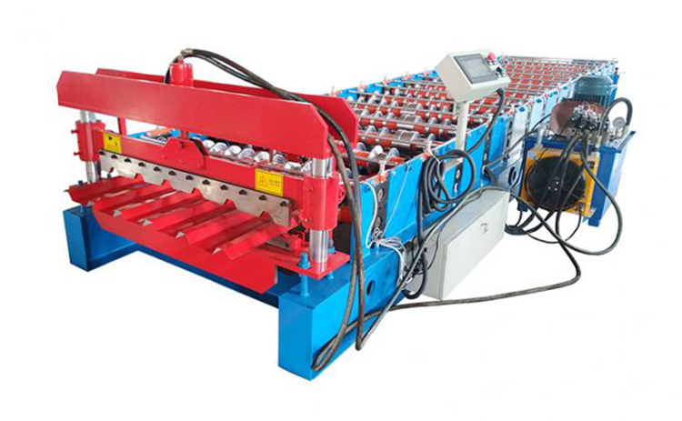 रेड स्टील हाइड्रोलिक प्रेशर 4Kw प्रोफाइल रोल बनाने की मशीन